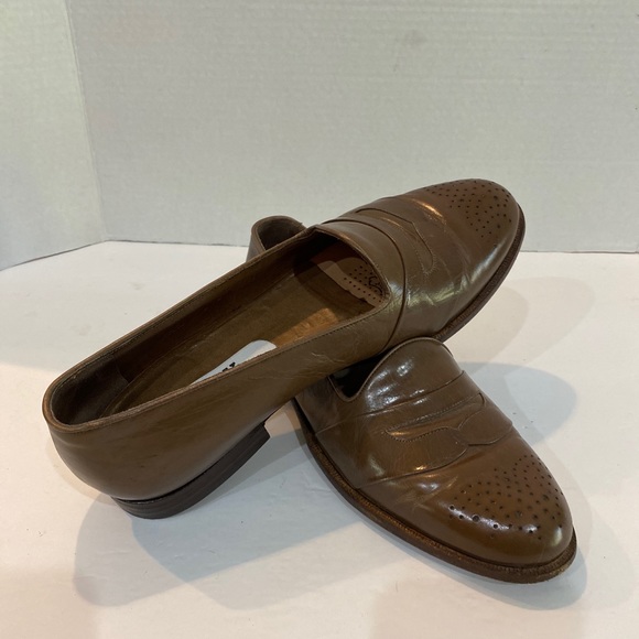 Bally Men’s Phoenix Dress Shoes Slip Ons Taupe #57734 Made in Switzerland 8M - Picture 1 of 9